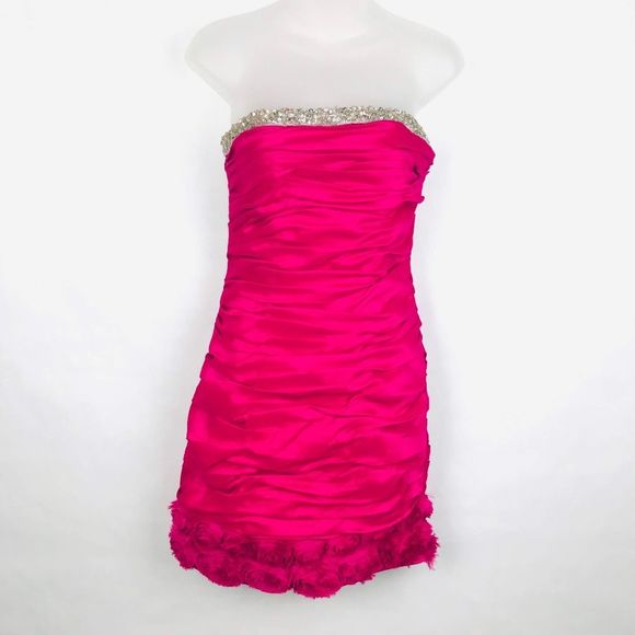 Cinderella Quinceanera Prom Ruched Bejeweled Dress - Picture 1 of 6
